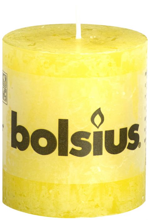 Bolsius, Bolsius Rustic Pillar Candle 80/68 Sunshine Yellow