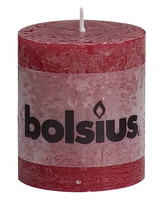 Bolsius, Bolsius Rustic Pillar Candle 80/68 Wine Red